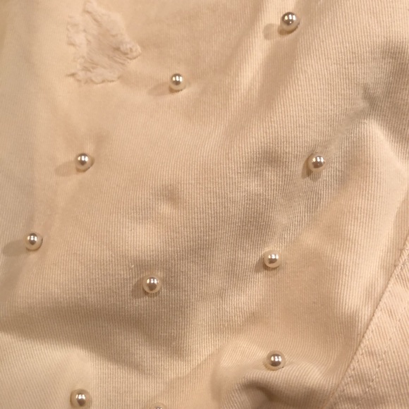 Missguided white pearl high waist mom jeans 12 - Picture 5 of 5